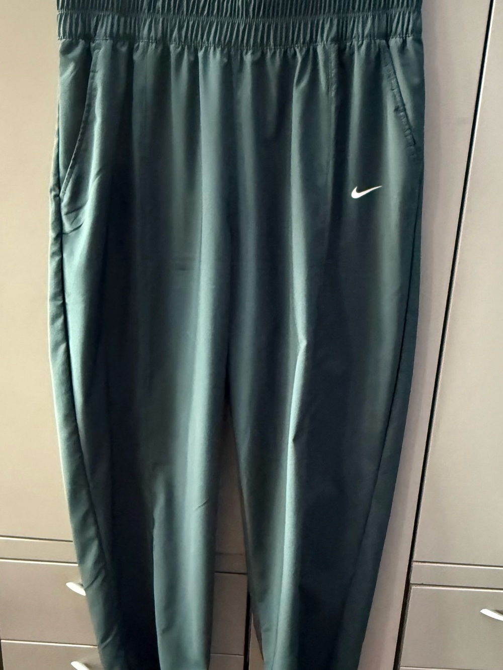 Nike Deep Teal Track Pants with White Swoosh
